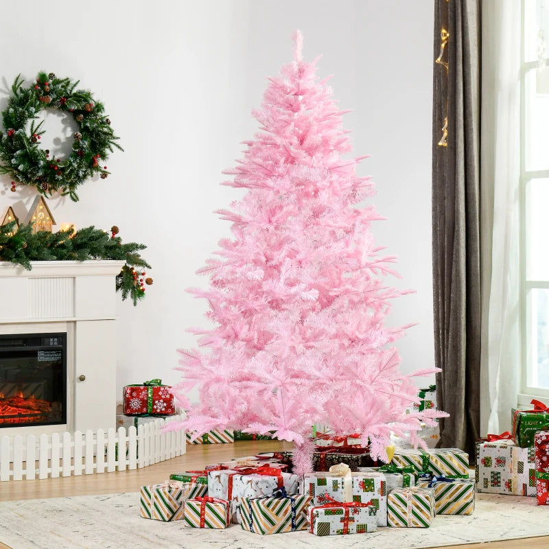 6FT Artificial Pink Christmas Tree with Automatic Open