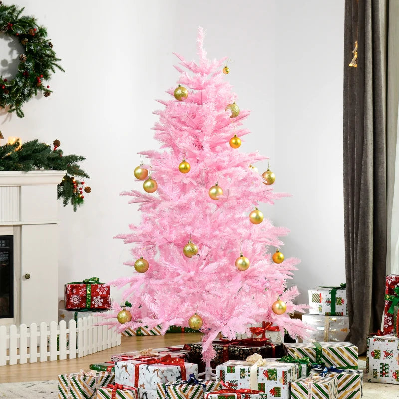 5FT Artificial Pink Christmas Tree with Automatic Open