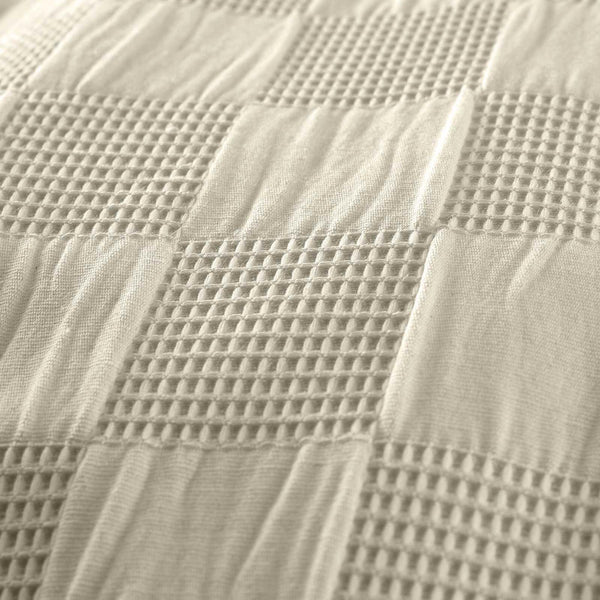 Waffle Checkerboard Natural Duvet Cover Set by Catherine Lansfield