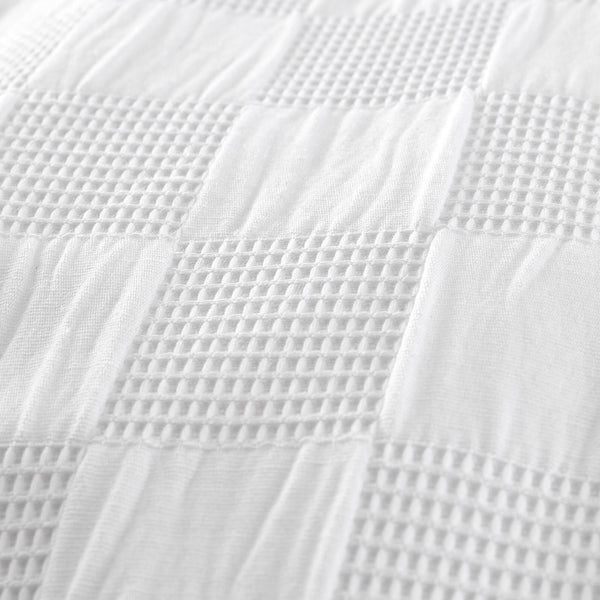 Waffle Checkerboard White Duvet Cover Set by Catherine Lansfield