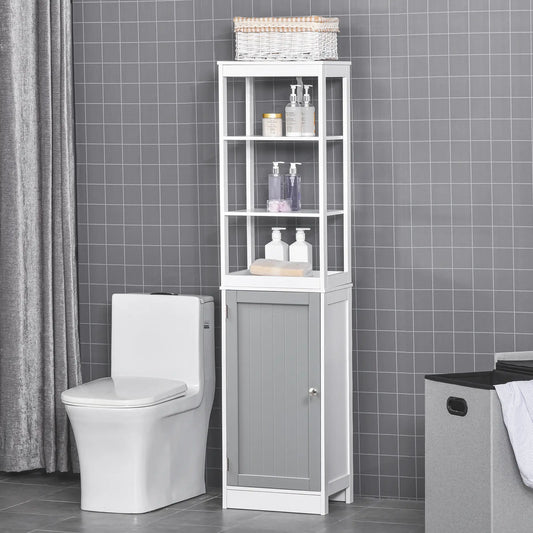 Tallboy Tall Bathroom Cabinet in White Grey