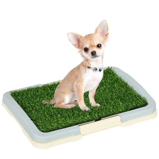 Dog Toilet Indoor with Artificial Grass, Grid Panel and Tray - 46.5 x 34cm