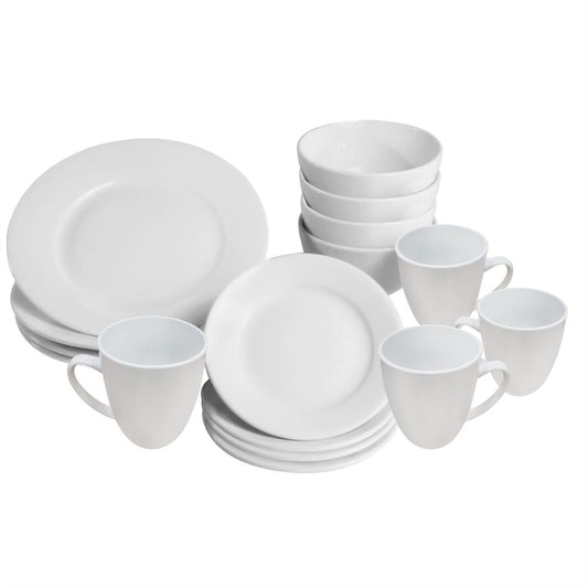 16 Piece White Porcelain Dinner Set