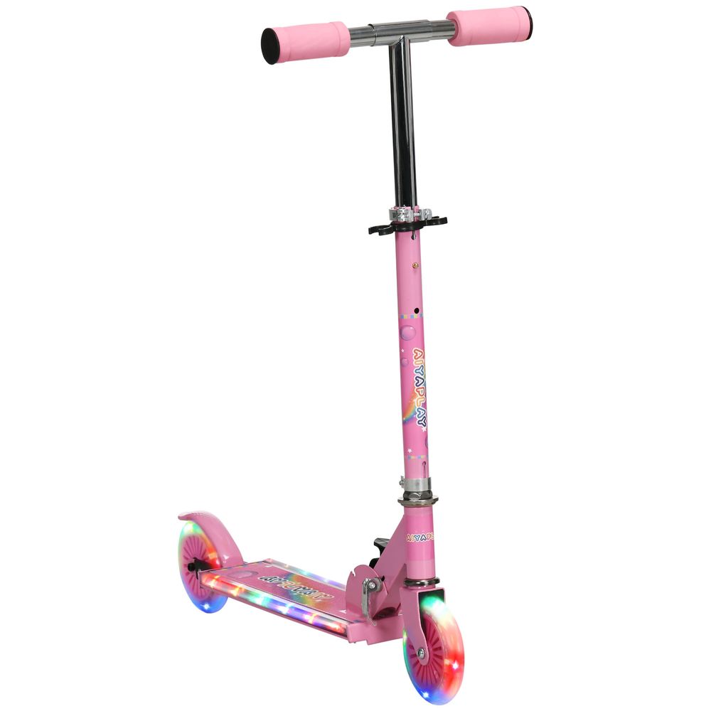 Scooter for Kids Ages 3-7 With Lights and Music. Adjustable Height, Folding Frame - Pink