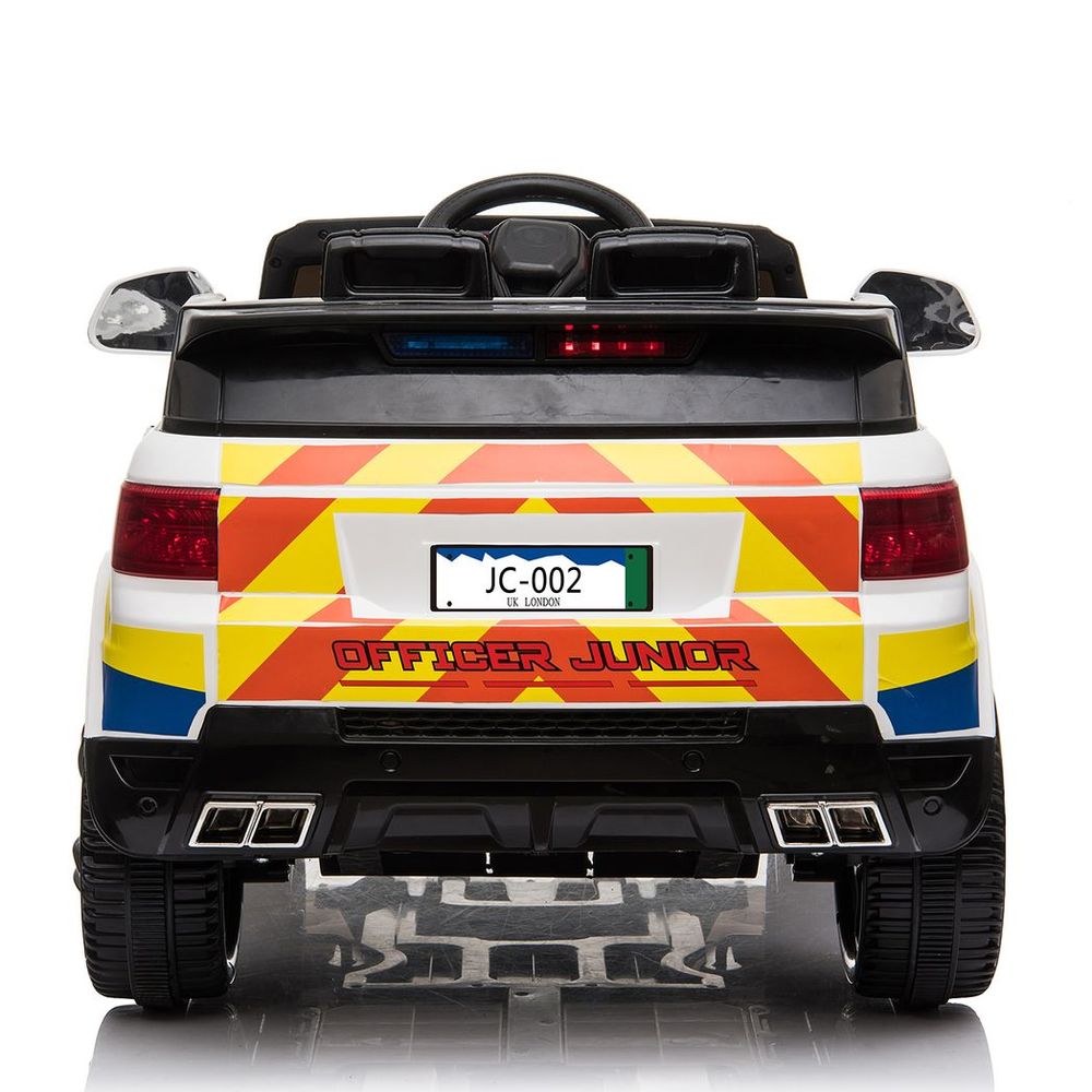 Dual Drive 12V 7A.h Police Car with 2.4G Remote Control White