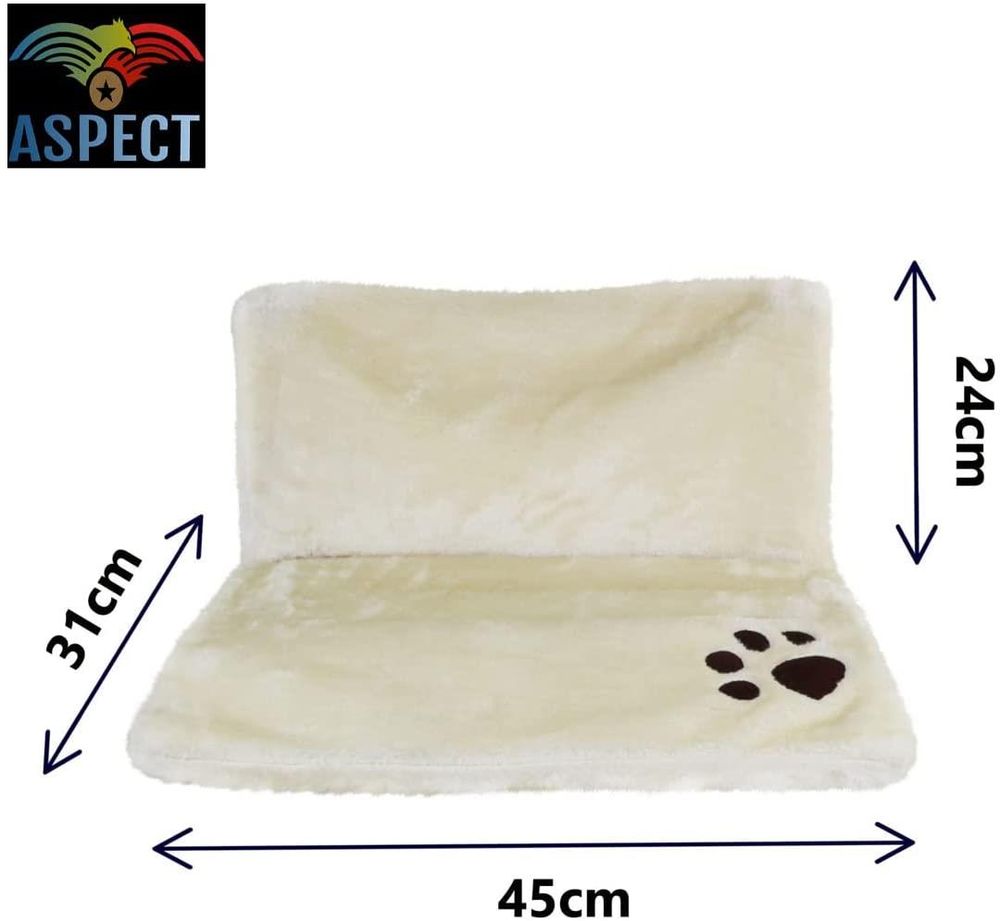 Cat Radiator Soft Faux Fur Bed - Cream