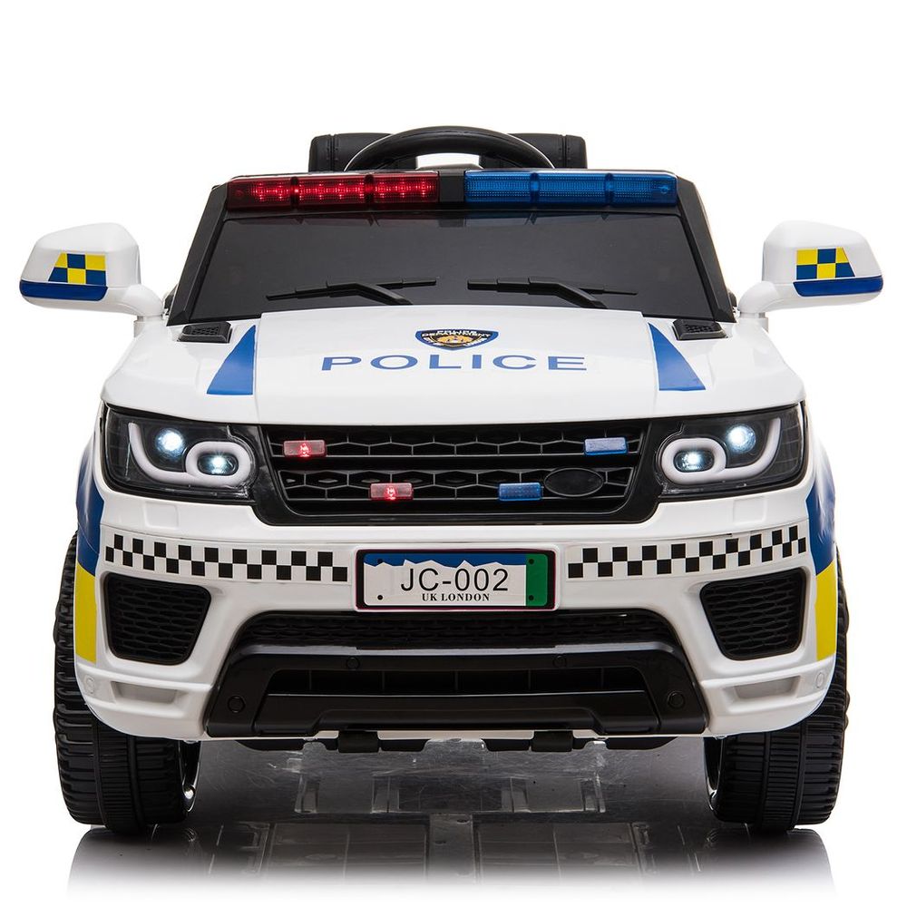 Dual Drive 12V 7A.h Police Car with 2.4G Remote Control White