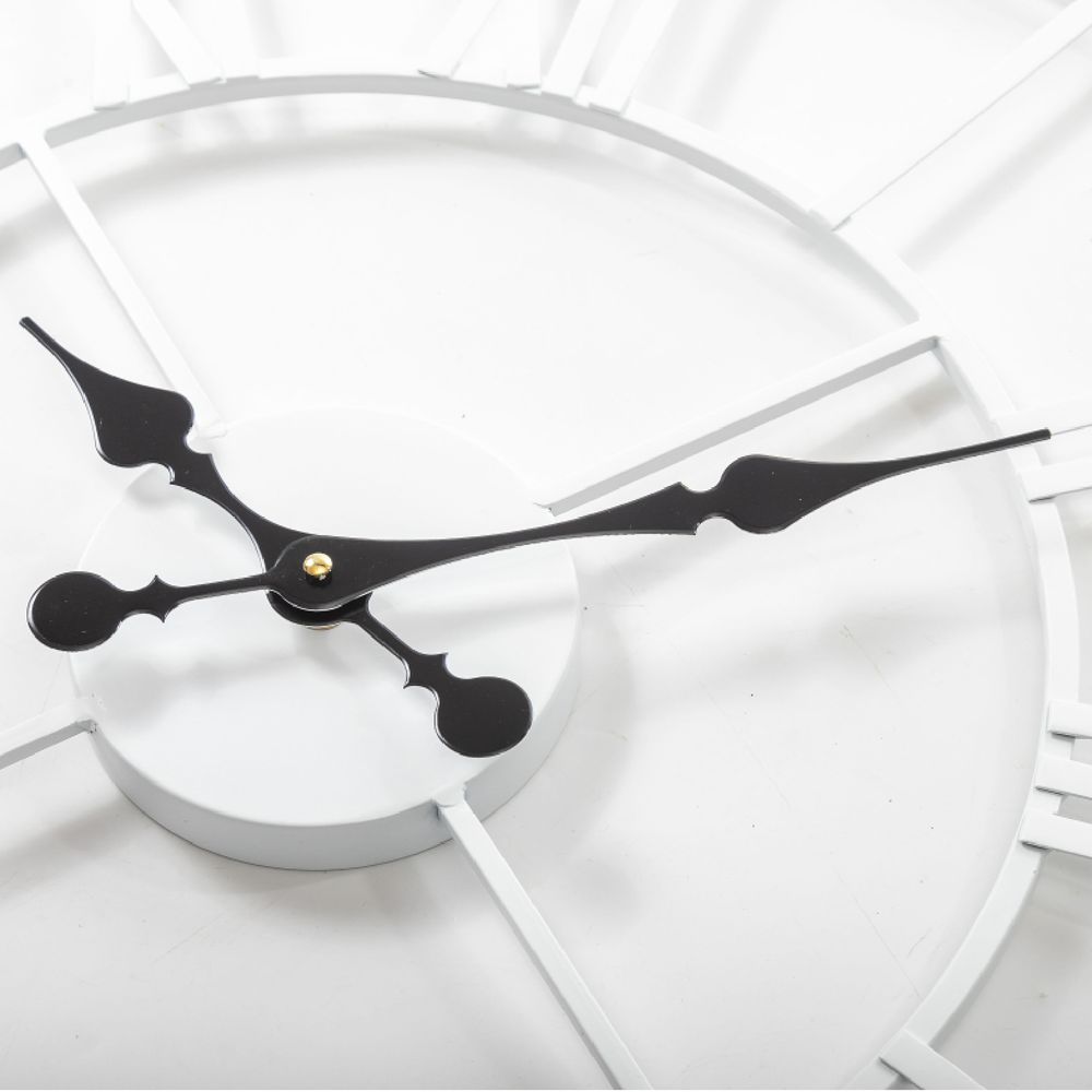 60cm Roman Metal Clock - White