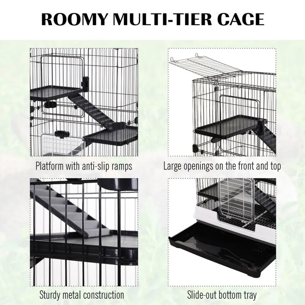 3 Tier Small Animal Cage Pet Play House for Rabbits Ferret Chinchilla with Ramp