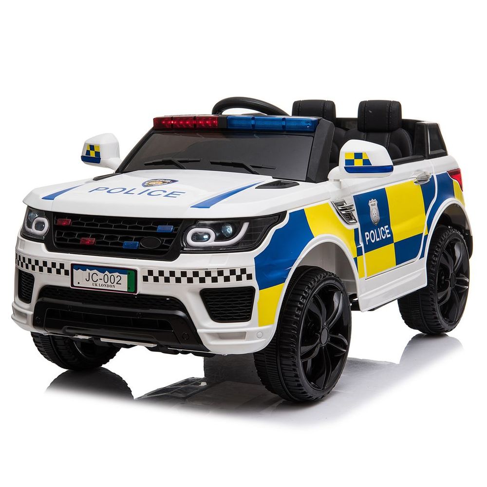 Dual Drive 12V 7A.h Police Car with 2.4G Remote Control White