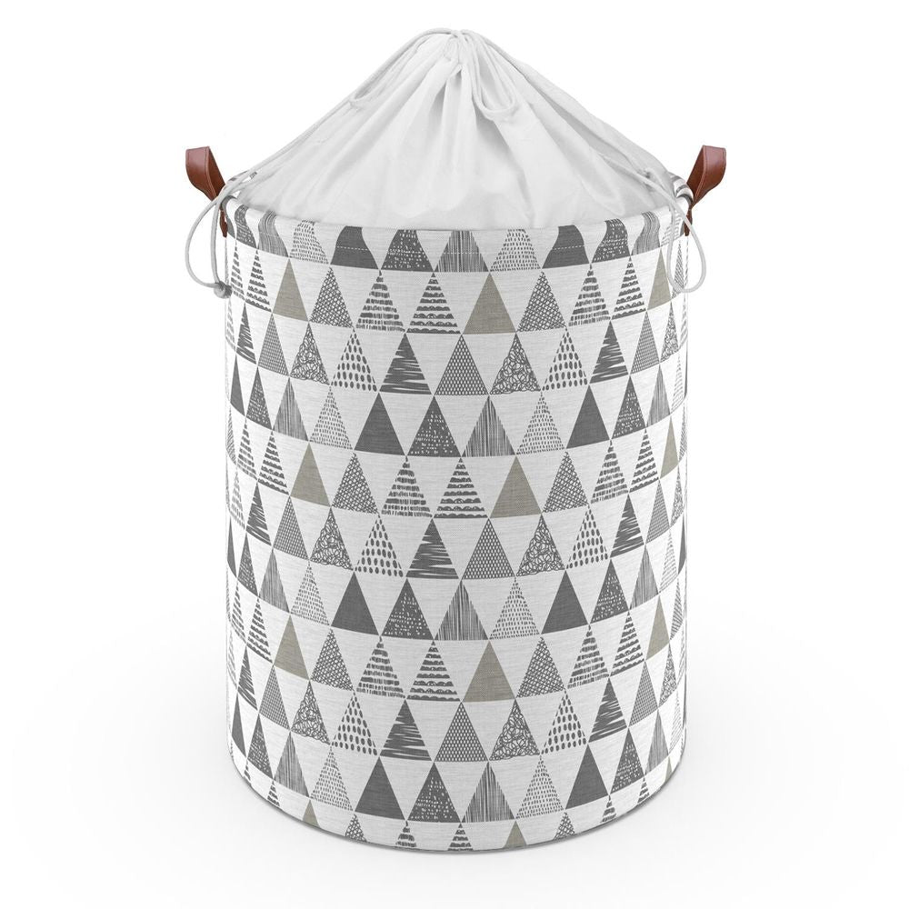 Freestanding Laundry Basket with Drawstring Lid