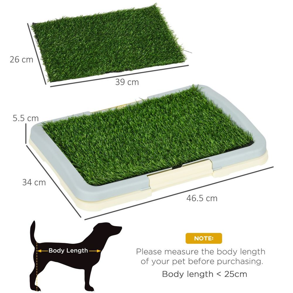 Dog Toilet Indoor with Artificial Grass, Grid Panel and Tray - 46.5 x 34cm