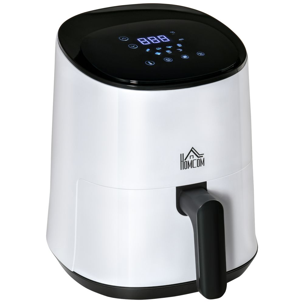 Digital Air Fryer, 1300W 2.5L Rapid Air Circulation, Timer and Nonstick - White