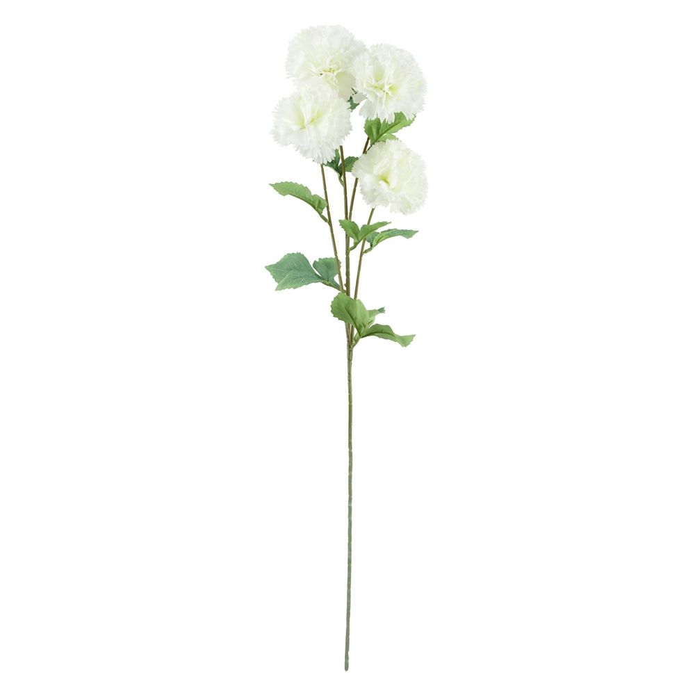 85cm White Carnation Pink Peony and Fern in Glass Vase