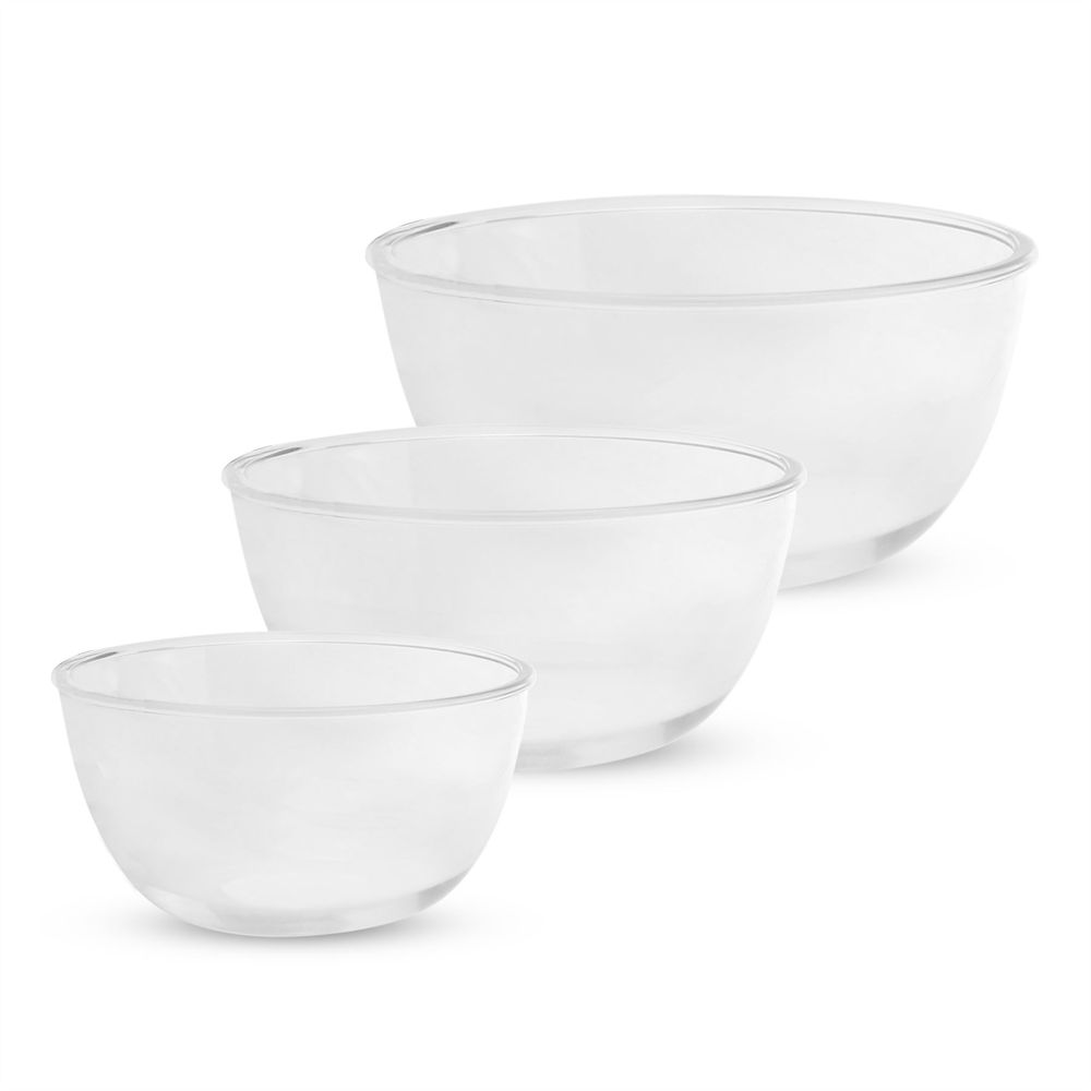 Glass Mixing Bowls - Set of 3