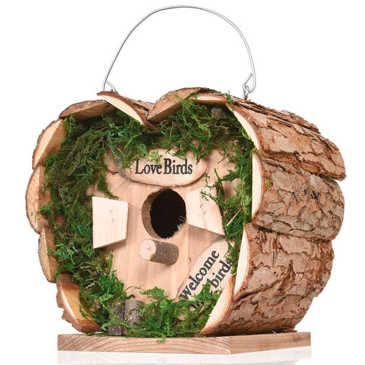 Bird Hotel Natural Wood Garden Bird Nesting Box Lightweight Compact Easy to Hang