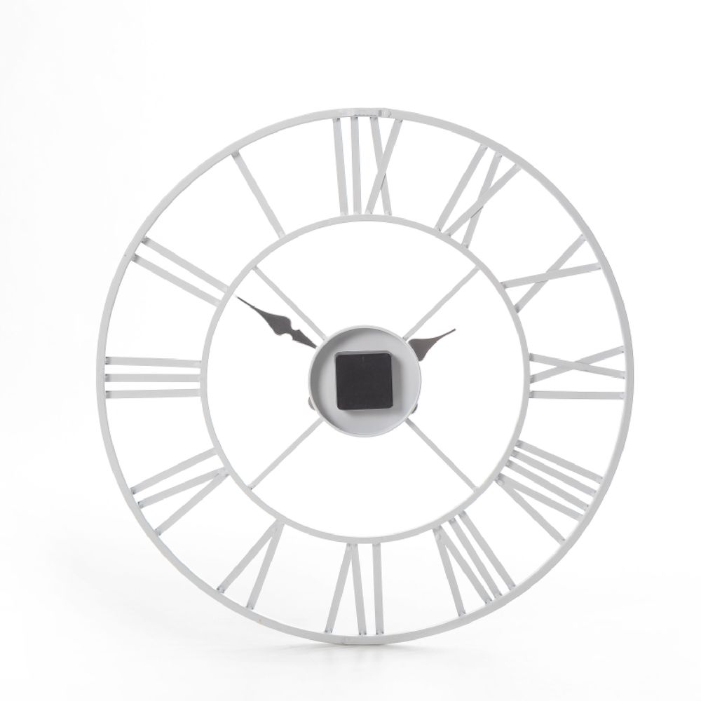 60cm Roman Metal Clock - White