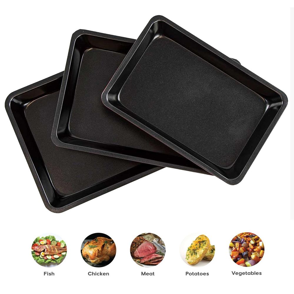 1 x 3pc Non-Stick Baking Trays