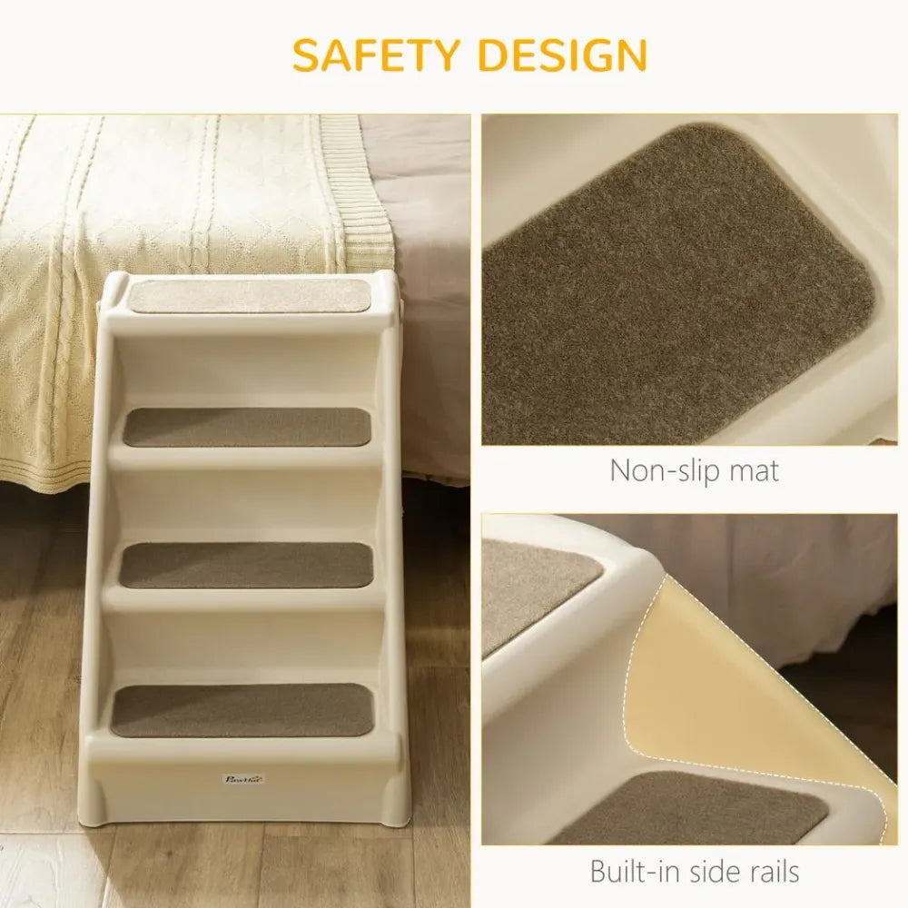 Portable Dog Steps for Bed, Sofa Non-Slip Pet Stairs for Cats, Dogs - Beige