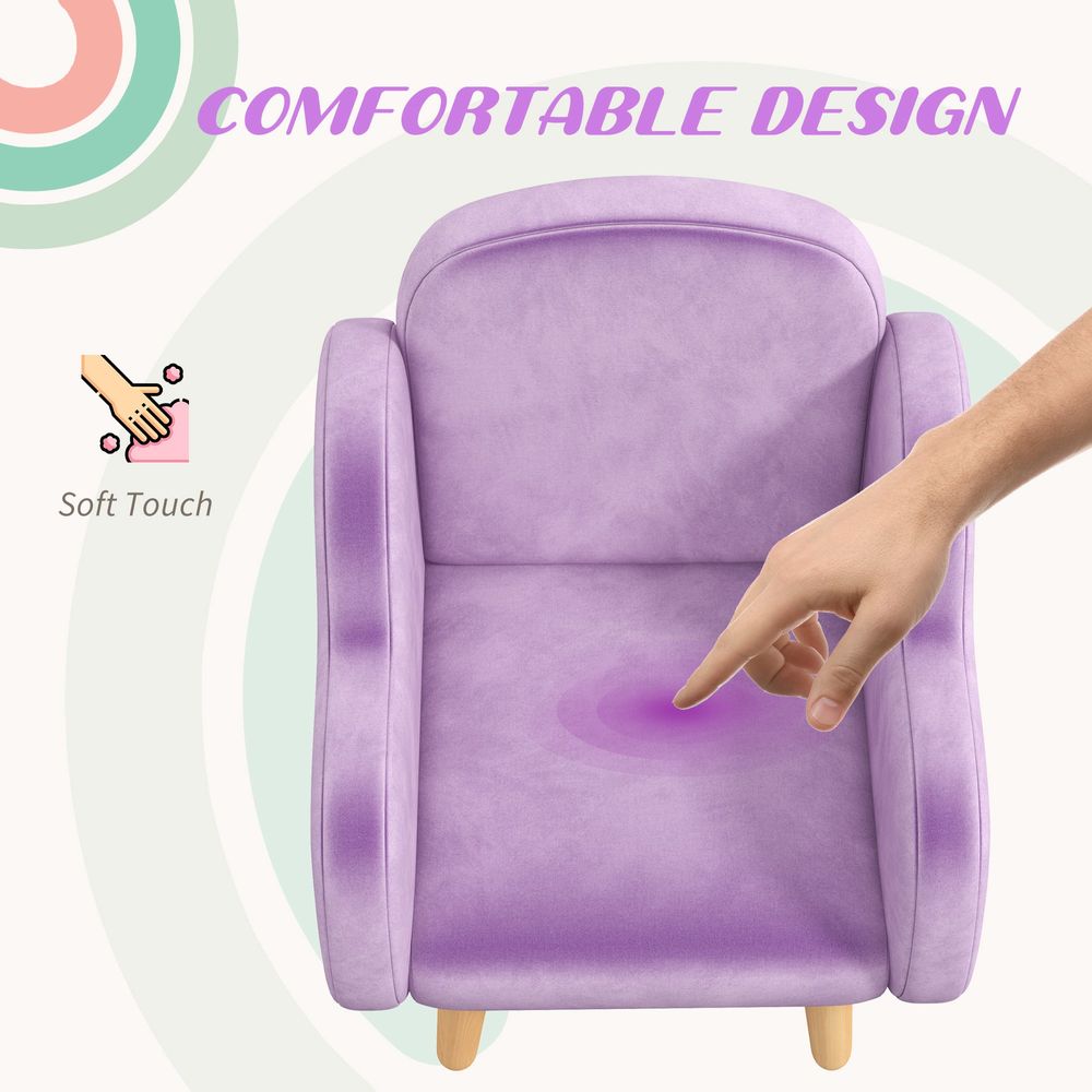 Cloud-Shaped Toddler Armchair, Kids Mini Chair for Playroom, Bedroom - Purple