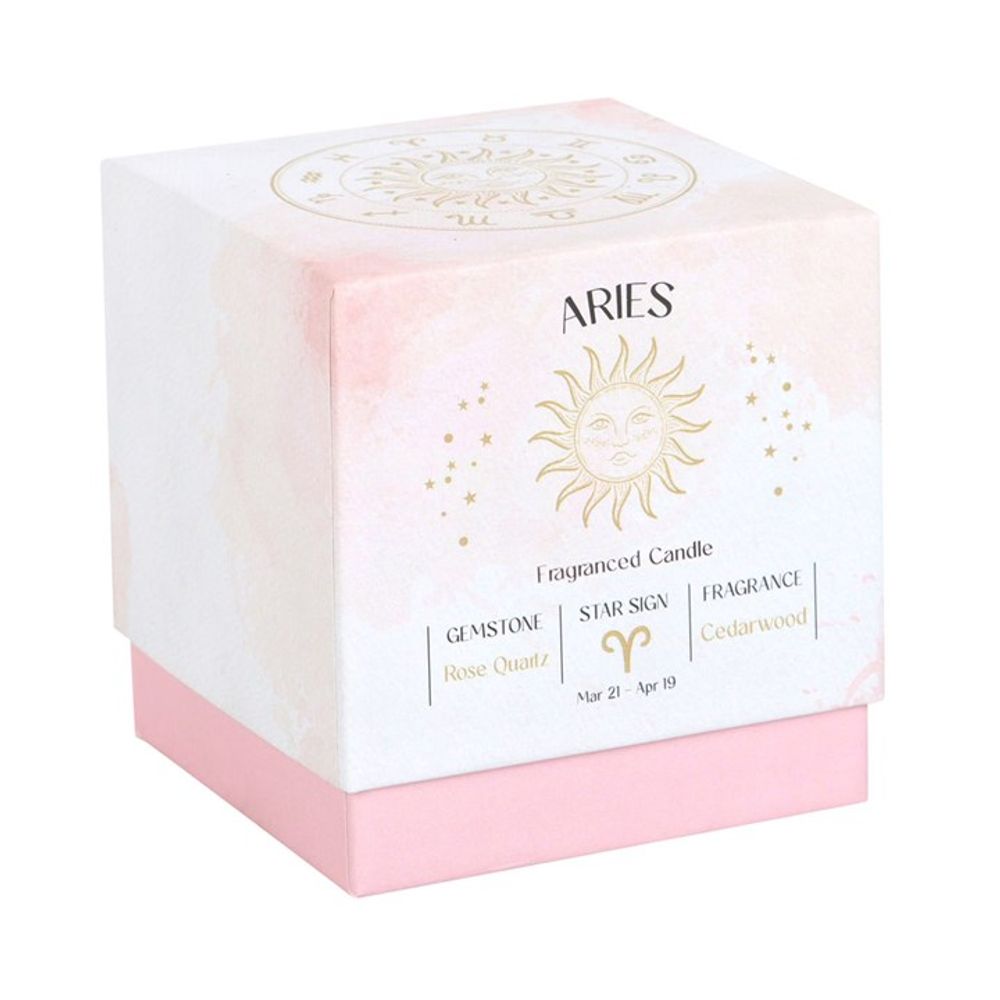 Aries Cedarwood Gemstone Zodiac Candle