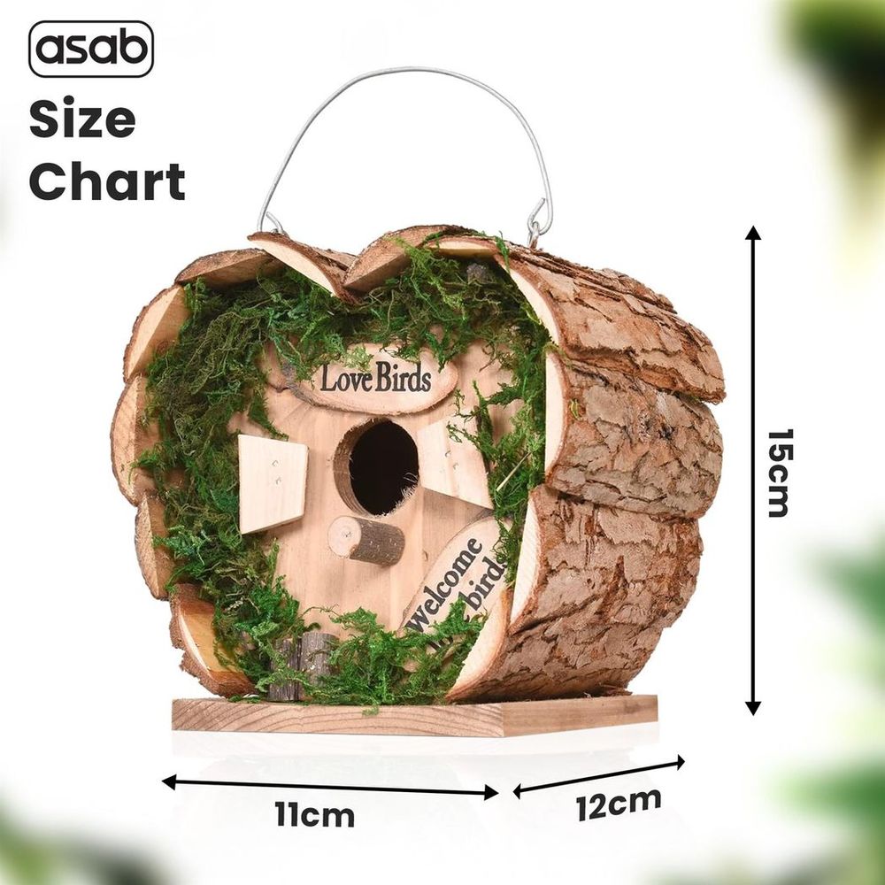 Bird Hotel Natural Wood Garden Bird Nesting Box Lightweight Compact Easy to Hang