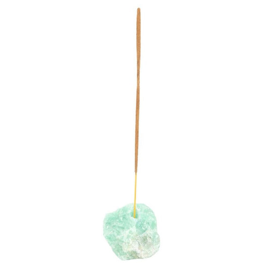 Green Fluorite Crystal Incense Stick Holder