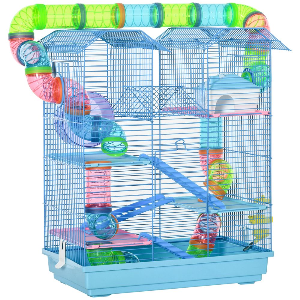 5 Tiers Hamster Cage Animal Travel Carrier Habitat with Accessories