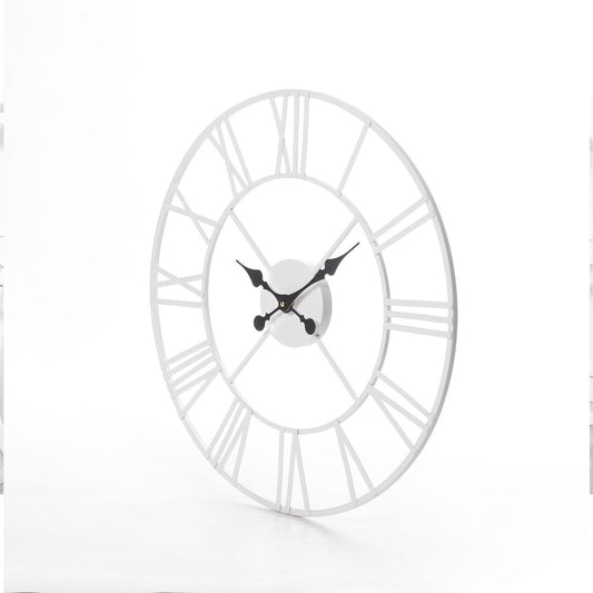 60cm Roman Metal Clock - White