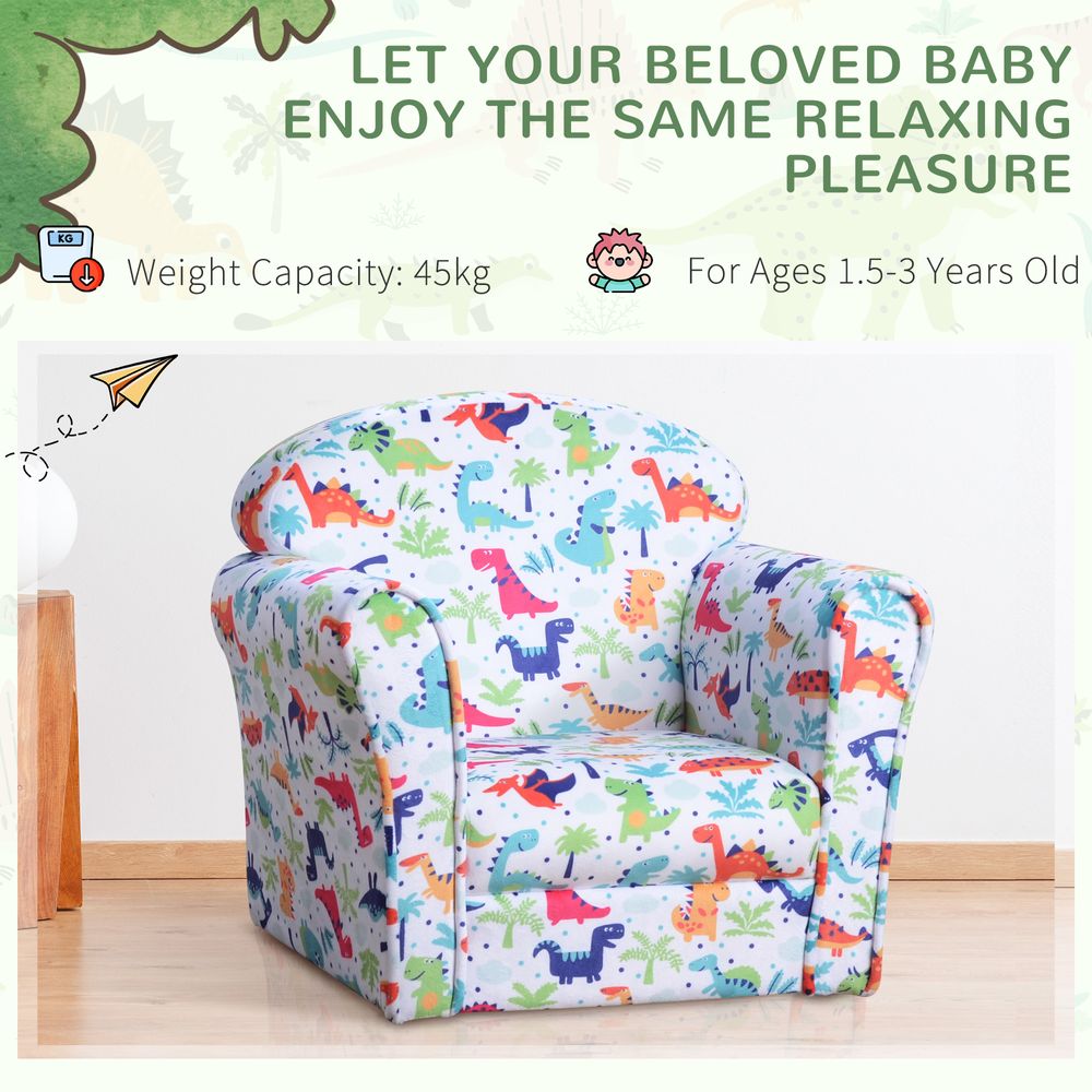 Children's Armchair, Sofa Tub Chair Seat Cartoon Flannel Wooden Non-slip