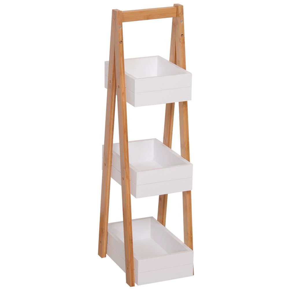 Bathroom A-Shape Rack, 3-Tier-Bamboo