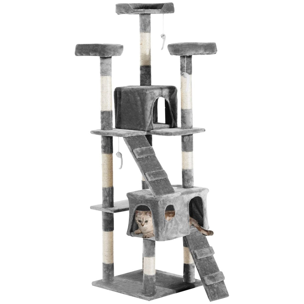 Cat Tree Scratcher Activity Centre Condo with Scratching Post, Toy, Bed