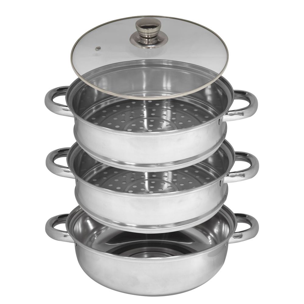 3 Tier Stainless Steel Steamer - 25cm