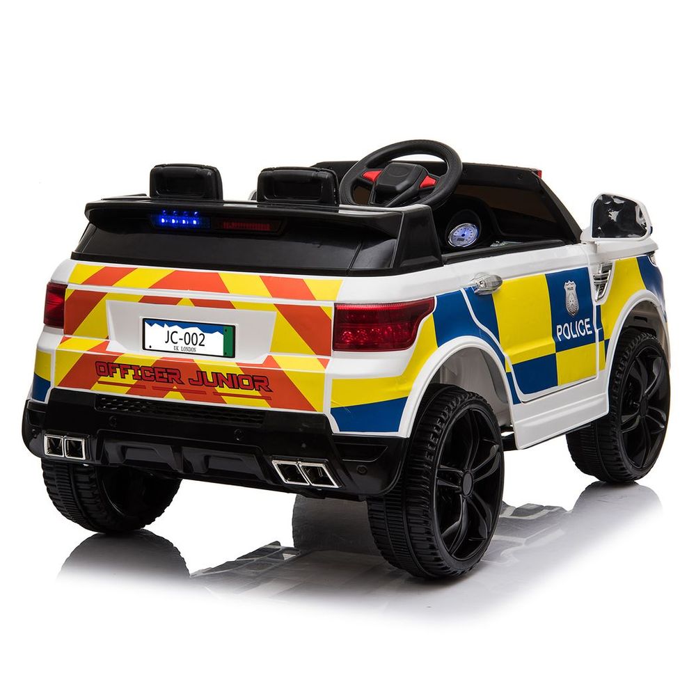 Dual Drive 12V 7A.h Police Car with 2.4G Remote Control White