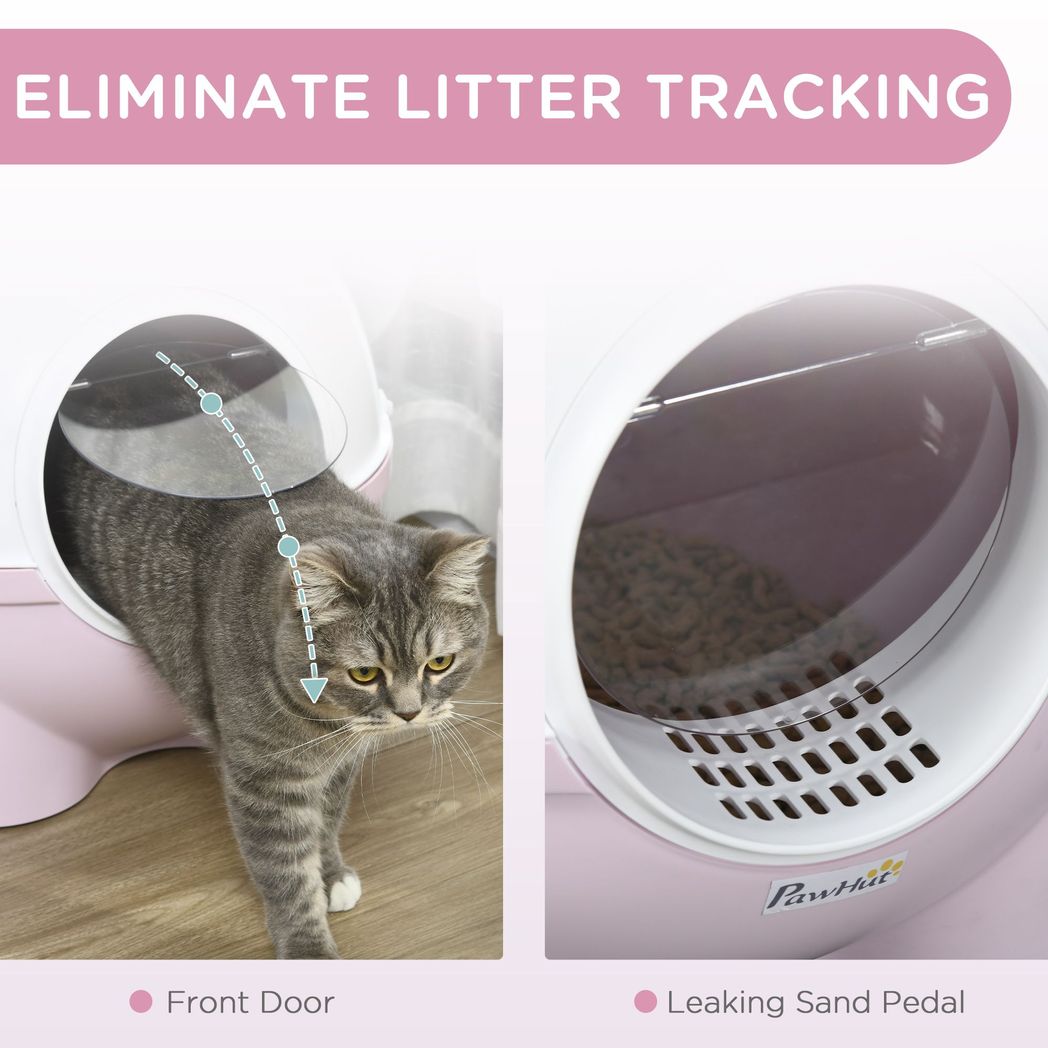 Large Cat Litter Box with Scoop - Pink