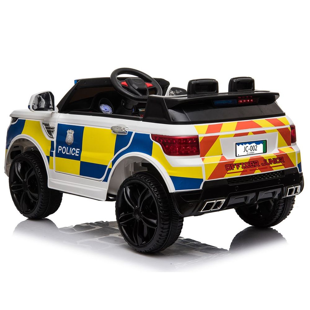 Dual Drive 12V 7A.h Police Car with 2.4G Remote Control White