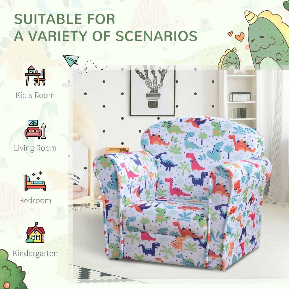 Children's Armchair, Sofa Tub Chair Seat Cartoon Flannel Wooden Non-slip