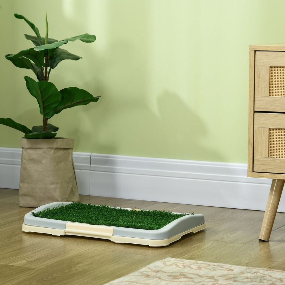 Dog Toilet Indoor with Artificial Grass, Grid Panel and Tray - 46.5 x 34cm