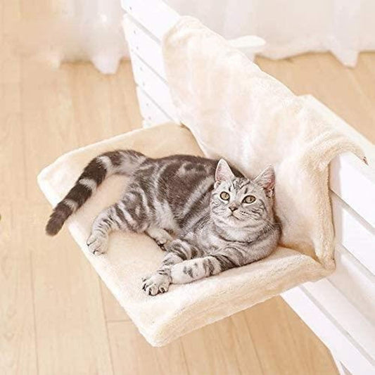 Cat Radiator Soft Faux Fur Bed - Cream